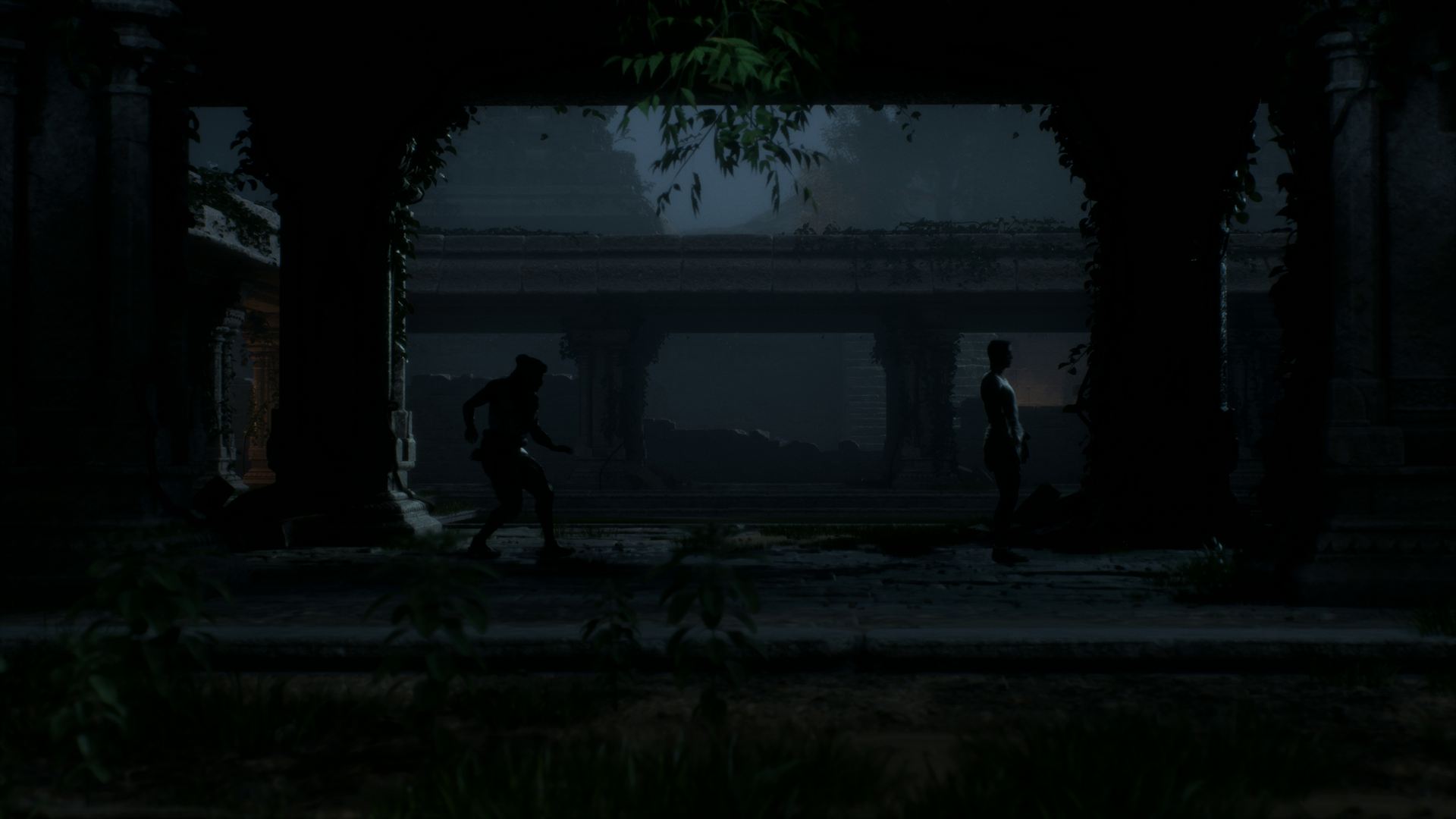 Ruins after dark