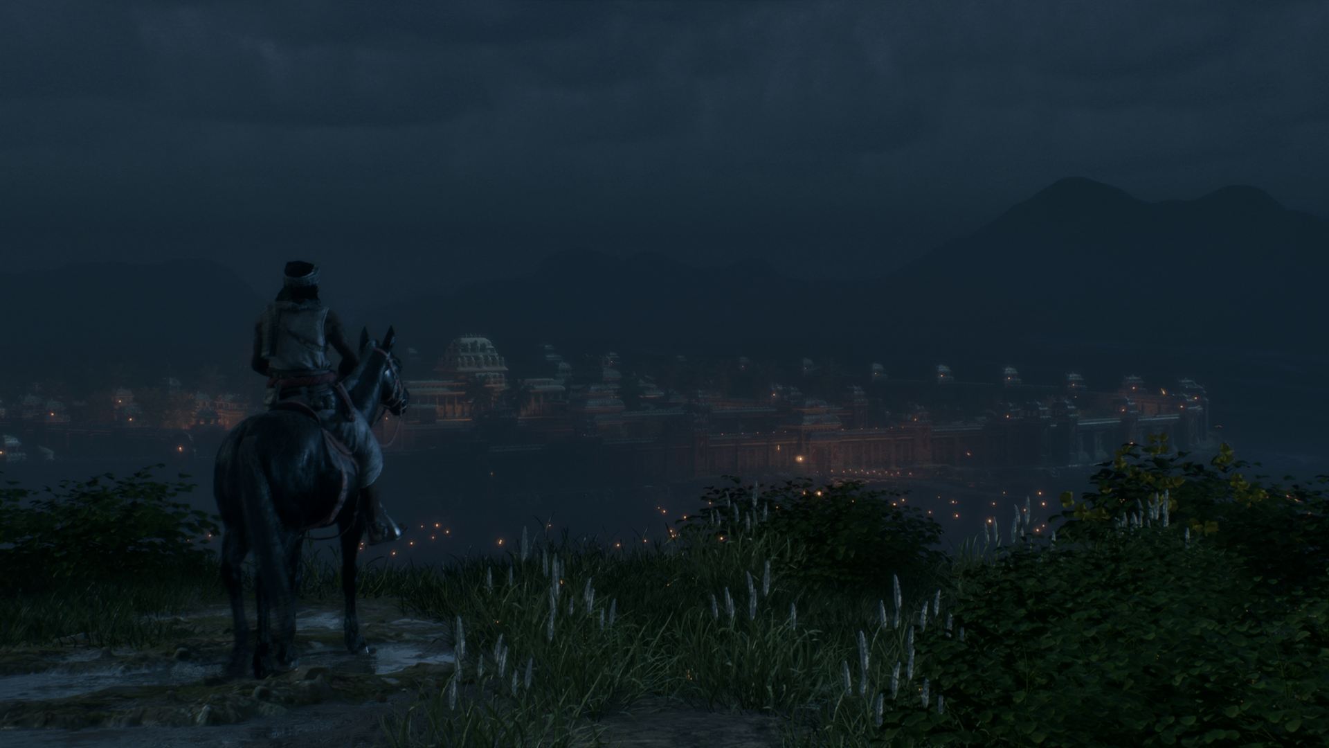 Thanjai at night, seen from the hills